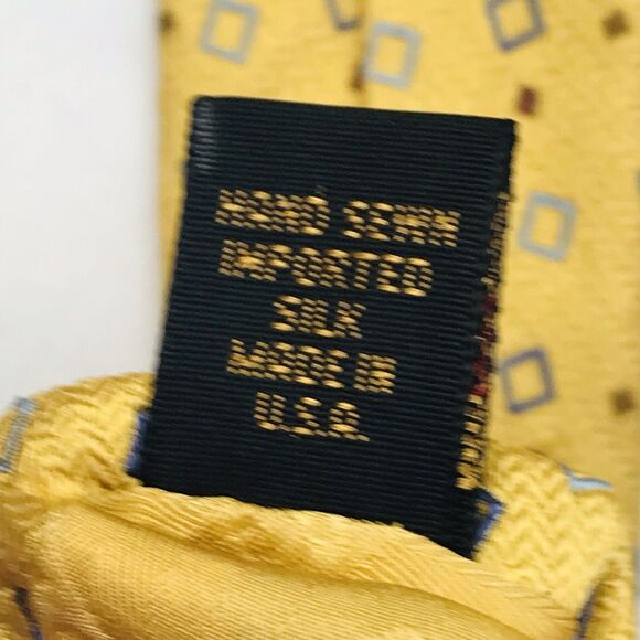 Robert Talbott Best of Class T Tie Square Geometric Gold Yellow Silk Nordstrom - Picture 5 of 10